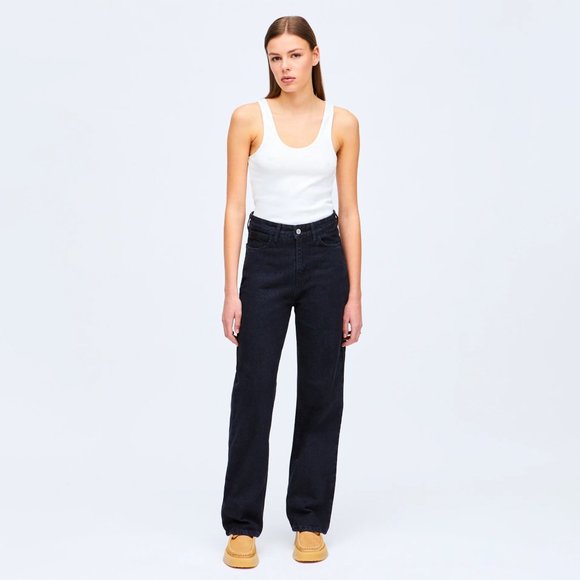 HNST Isolde High Rise Loose Stone Black Denim Jeans - Picture 4 of 8